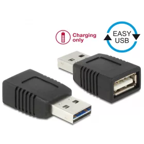   Delock Átalakító EASY-USB 2.0-A apa USB 2.0-A anya, csak töltéshez (DL-65965)