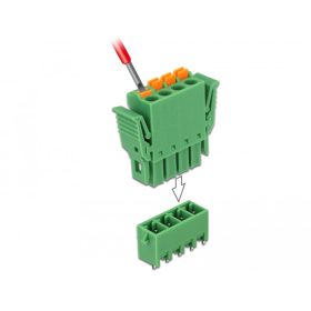   Delock 4 tűs, 3,81 mm-es függőleges hornyos PCB sorkapocs blokk csomag (DL-65970)