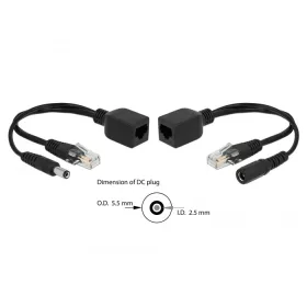   Delock Passzív PoE adapter készlet RJ45 DC 5,5 x 2,5 mm (DL-66024)