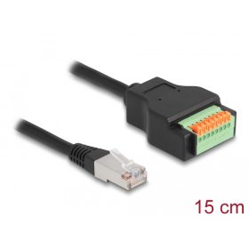  Delock RJ45 kábel Cat.5e apa - terminal block adapter lenyomó gombbal 15 cm (DL-66063)