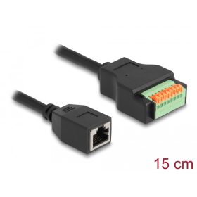  Delock RJ45 kábel Cat.5e anya - terminal block adapter lenyomó gombbal 15 cm (DL-66065)