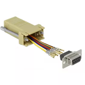   Delock Szürke Sub-D 9-tűs anya   RJ45 anya összekötő adapter (DL-66164)