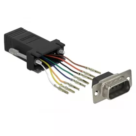   Delock Fekete Sub-D 9-tűs apa  RJ45 anya összekötő adapter (DL-66166)