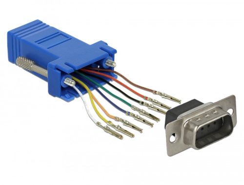 Delock Kék Sub-D 9-tűs apa  RJ45 anya összekötő adapter