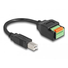   Delock B-típusú USB 2.0 kábel apa - terminal block adapter lenyomó gombbal 15 cm (DL-66249)