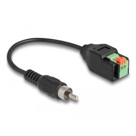  Delock RCA kábel apa - Terminal Block Adapter lenyomó gombbal 15 cm (DL-66254)