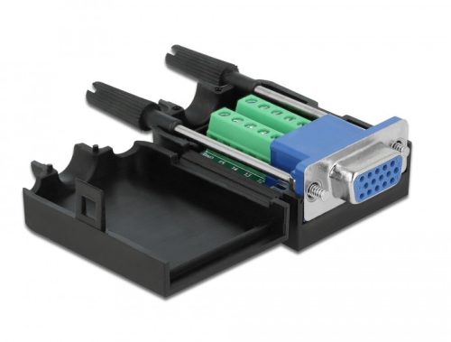 Delock VGA 15 tűs adapter anya - 10 tűs kapocstest házzal