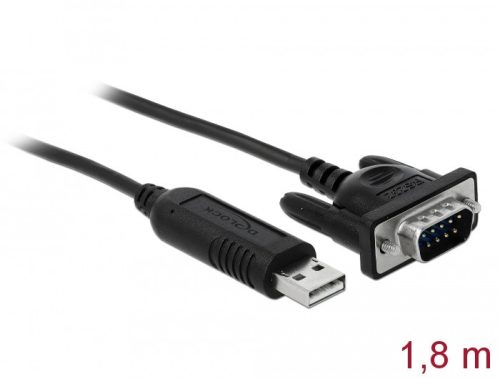 Delock USB 2.0 soros RS-232 adapterhez kompakt soros konnektor házzal