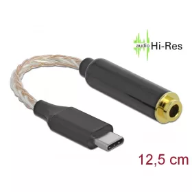   Delock Audio adapter USB Type-C  apa   4,4 mm 5-tus sztereo jack anya 12,5 cm (DL-66302)