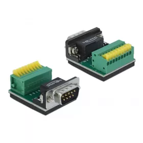   Delock Sub-D 9 tűs adapter apa - 9 tűs nyomógombos Terminal Block (DL-66321)