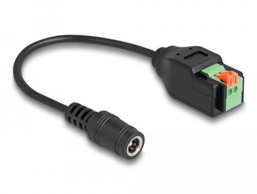 Delock DC 5,5 x 2,1 mm anya - Terminal Block Adapter nyomógombbal 15 cm