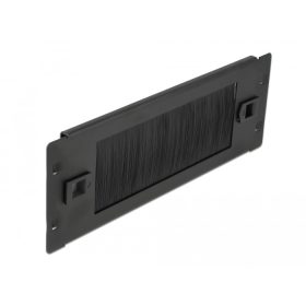   Delock 10  kábelrendező kefe csík eszközmentes 2U fekete (DL-66345)