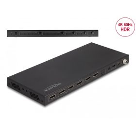   Delock HDMI mátrix kapcsoló 4 db HDMI bemenet - 2 db HDMI kimenet 4K 60 Hz hang operátorral (DL-66454)