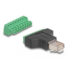   Delock Adapter RJ45 dugó > 8 tűs csatlakozóblokk, 2 rész 3,81 mm (DL-66471)