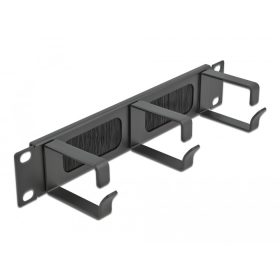   Delock 10  kábelrendező fésűs panel, 3 hurokkal 1U, fekete (DL-66487)