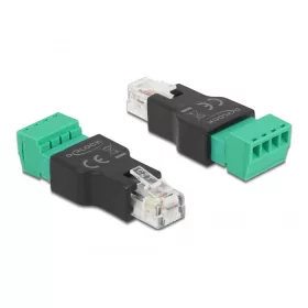   Delock adapter RJ11/14 apa csatlakozó a 4 tűs 2-részes terminálblokkhoz (DL-66527)