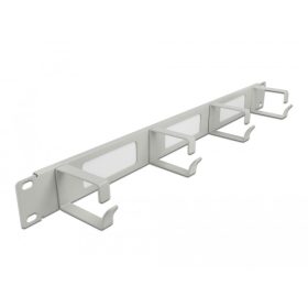   Delock 19" kábelrendező fésűs panel, 4 hurokkal 1U, szürke (DL-66543)
