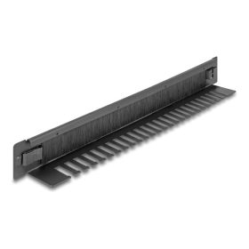   Delock 19  kefés csík kábeltartóval, eszközigénymentes 1U fekete (DL-66552)