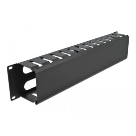  Delock 19 , 2U magas, 4 nyílásos, fekete kábelrendező elem (DL-66553)