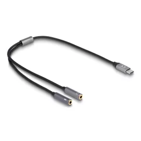   Delock Fejhallgató adapter USB Type-C  apa DAC 24 Bit / 96 kHz Hi-Res - 2 db. 3,5 mm-es, 3 tűs sztereo jack anya (DL-66616)