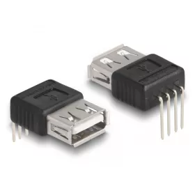   Delock Adapter A-típusú USB 2.0 anya   4 tű 90  szögben hajlítva (DL-66637)
