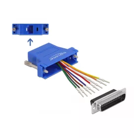   Delock Kék D-Sub 25-tűs apa  RJ45 anya összekötő adapter (DL-66648)
