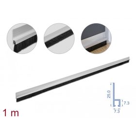   Delock 20 mm hosszú, egyenes kefeszalag 1 m hosszú alumínium foglalattal (DL-66649)