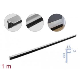   Delock 20 mm hosszú, hajlított kefeszalag 1 m hosszú alumínium foglalattal (DL-66650)