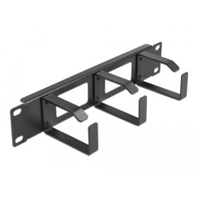   Delock 10  kábel rendező panel nyílással és 3 hurokkal 1U fekete (DL-66656)