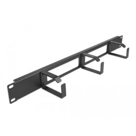   Delock 19  kábel rendező panel nyílással és 3 hurokkal 1U fekete (DL-66657)