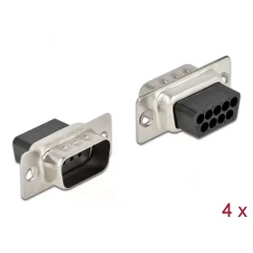Delock D-Sub 9 tűs krimpelhető apa, fém 4 db. (DL-66708)