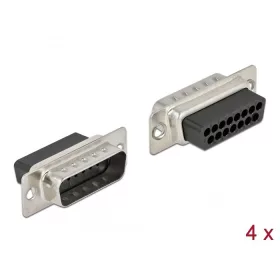 Delock D-Sub 15 tűs krimpelhető apa, fém 4 db. (DL-66709)