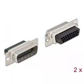   Delock D-Sub HD 26 tűs krimpelhető apa, fém 2 db. (DL-66713)