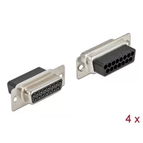   Delock D-Sub 15 tűs krimpelhető hüvely, fém 4 db. (DL-66720)