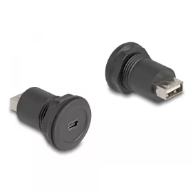   Delock USB 2.0 Mini-B-típusú   USB 2.0 A-típusú beépített csatlakozóval fekete (DL-66742)