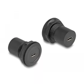   Delock USB 2.0 Micro-B-típusú   USB 2.0 Micro-B-típusú beépített csatlakozóval fekete (DL-66743)