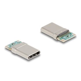   Delock M12 A-kódolt adapter 8 tűs apa - RJ45 anya Cat.5e beszerelő mélyedéssel egyenes, narancssárga színű (DL-66756)