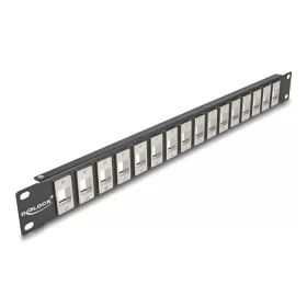   Delock 19  16 portos fekete Keystone Patch Panel 1U (DL-66758)