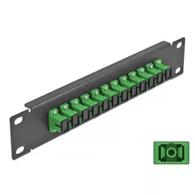   Delock 10  üvegszálas patch panel 12 portos SC Simplex zöld 1U fekete (DL-66761)