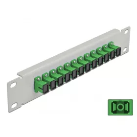   Delock 10  üvegszálas patch panel 12 portos SC Simplex zöld 1U szürke (DL-66782)