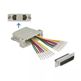   Delock D-Sub HD 44 tűs krimp apa - 2 x RJ45 anya eszköz készlettel bézs színben (DL-66835)