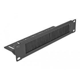   Delock 10  kábelkezelő kefesorral kábelrögzítővel IU fekete (DL-66845)