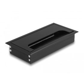   Delock Kábel tömítő/rendező asztalba szerelt változathoz kefével 160 x 80 x 28 mm méretű, fekete (DL-66856)