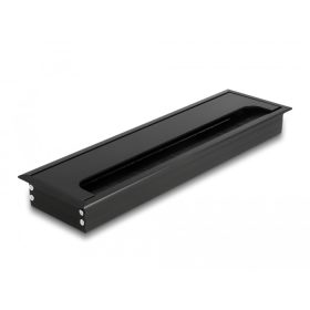   Delock Kábel tömítő/rendező asztalba szerelt változathoz kefével 280 x 80 x 28 mm méretű, fekete (DL-66857)