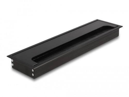 Delock Kábel tömítő/rendező asztalba szerelt változathoz kefével 300 x 80 x 28 mm méretű, fekete