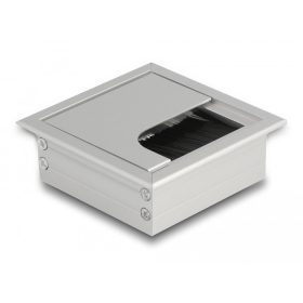   Delock Kábel tömítő/rendező asztalba szerelt változathoz kefével 80 x 80 x 28 mm méretű, ezüst (DL-66860)