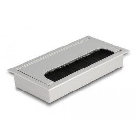   Delock Kábel tömítő/rendező asztalba szerelt változathoz kefével 160 x 80 x 28 mm méretű, ezüst (DL-66861)