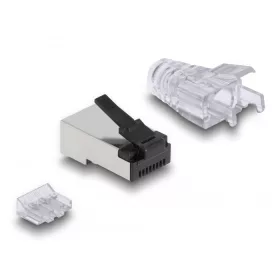   Delock RJ45 Moduláris csatlakozó robosztus kilinccsel Cat.6 és hajlítás védő borítással 50 db (DL-66906)