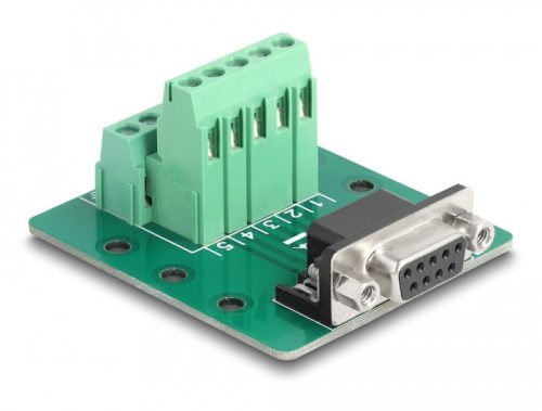 Delock D-Sub 9 tűs anya - Terminal Block DIN sínhez