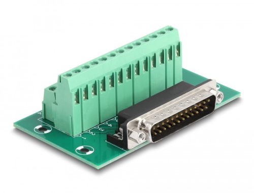 Delock D-Sub 25 tűs apa - Terminal Block DIN sínhez